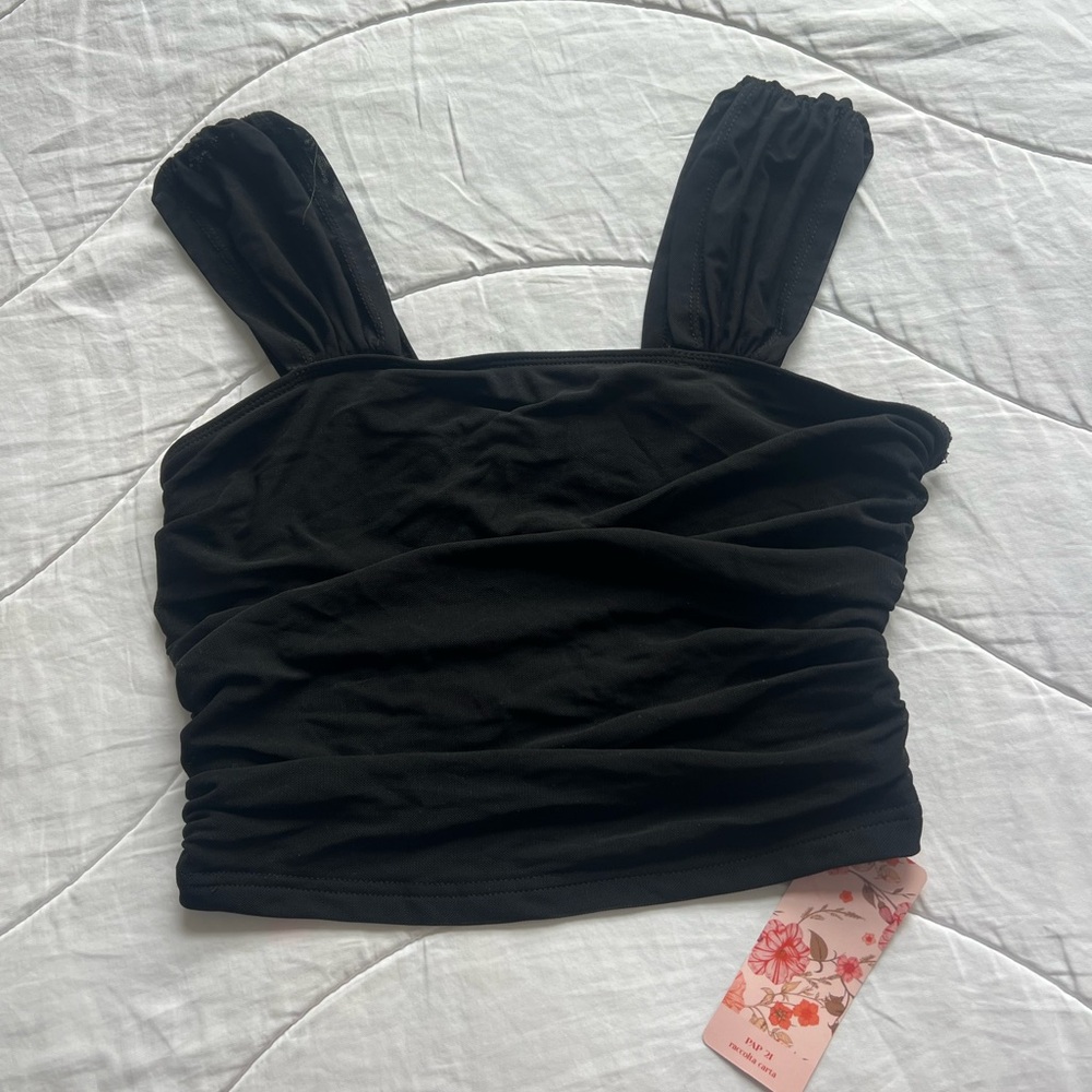 NWT layered black top
